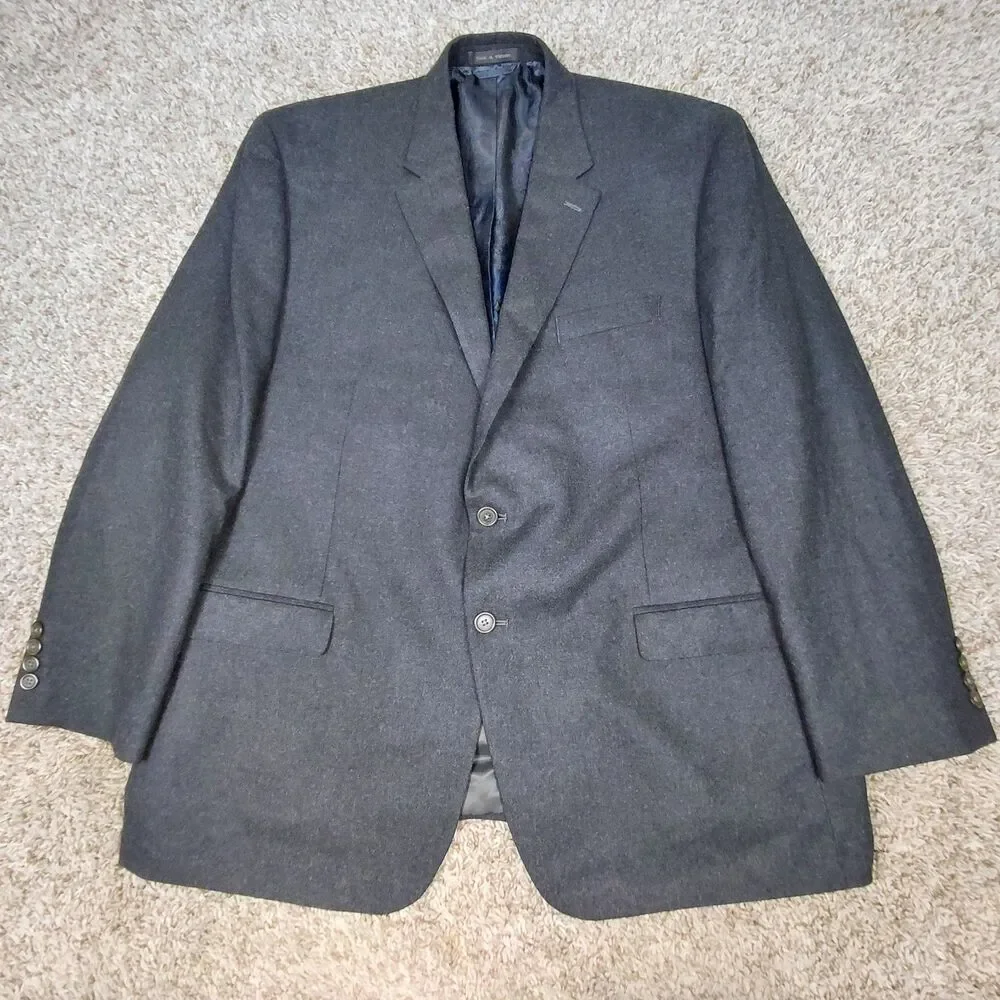 Lauren Ralph Lauren Blazer Mens 48R Dark Grey Wool Cashmere Sport Coat Jacket